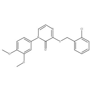 3-((2-chlorobenzyl)thio)-1-(3,4-dimethoxyphenyl)pyrazin-2(1H)-one结构式