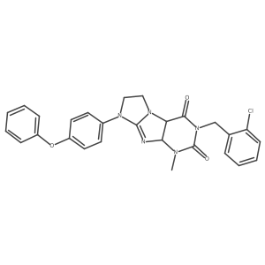 2-[(2-Chlorophenyl)methyl]-4-methyl-6-(4-phenoxyphenyl)-4a,7,8,9a-tetrahydropurino[7,8-a]imidazole-1,3-dione Structure