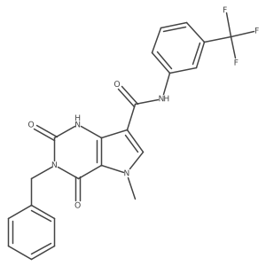 3-benzyl-5-methyl-2,4-dioxo-N-(3-(trifluoromethyl)phenyl)-2,3,4,5-tetrahydro-1H-pyrrolo[3,2-d]pyrimidine-7-carboxamide Structure