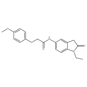 N-(1-ethyl-2-oxoindolin-5-yl)-2-(4-methoxyphenoxy)acetamide结构式