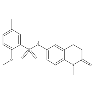 2-methoxy-5-methyl-N-(1-methyl-2-oxo-1,2,3,4-tetrahydroquinolin-6-yl)benzene-1-sulfonamide结构式