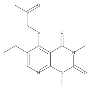 6-ethyl-1,3-dimethyl-5-((2-oxopropyl)thio)pyrido[2,3-d]pyrimidine-2,4(1H,3H)-dione Structure