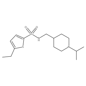 5-ethyl-N-((1-isopropylpiperidin-4-yl)methyl)thiophene-2-sulfonamide结构式