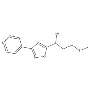 3-(Methylsulfanyl)-1-[3-(pyridin-4-yl)-1,2,4-oxadiazol-5-yl]propan-1-amine结构式