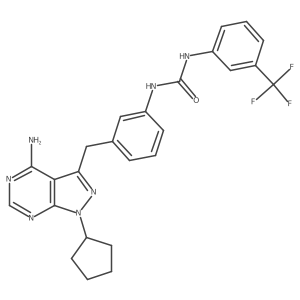 1-{3-[(4-Amino-1-Cyclopentyl-1h-Pyrazolo[3,4-D]pyrimidin-3-Yl)methyl]phenyl}-3-[3-(Trifluoromethyl)phenyl]urea Structure