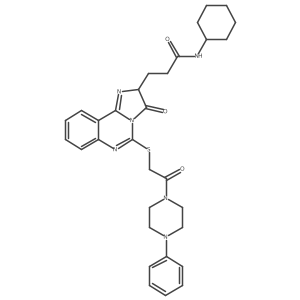 N-cyclohexyl-3-(3-oxo-5-{[2-oxo-2-(4-phenylpiperazin-1-yl)ethyl]sulfanyl}-2H,3H-imidazo[1,2-c]quinazolin-2-yl)propanamide Structure