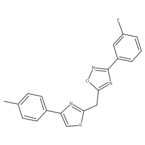 3-(3-Fluorophenyl)-5-{[4-(4-methylphenyl)-1,3-thiazol-2-yl]methyl}-1,2,4-oxadiazole Structure