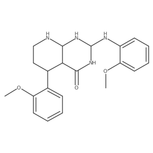 2-(2-methoxyanilino)-5-(2-methoxyphenyl)-2,3,4a,5,6,7,8,8a-octahydro-1H-pyrido[2,3-d]pyrimidin-4-one结构式