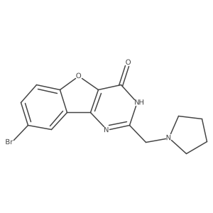 8-bromo-2-(pyrrolidin-1-ylmethyl)[1]benzofuro[3,2-d]pyrimidin-4(3H)-one结构式