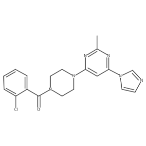 (4-(6-(1H-imidazol-1-yl)-2-methylpyrimidin-4-yl)piperazin-1-yl)(2-chlorophenyl)methanone结构式