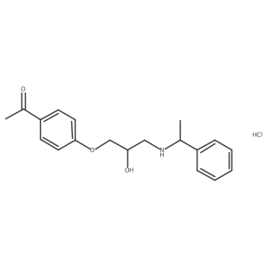 1-(4-(2-Hydroxy-3-((1-phenylethyl)amino)propoxy)phenyl)ethanone hydrochloride结构式