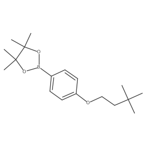 2-[4-(3,3-Dimethyl-butoxy)-phenyl]-4,4,5,5-tetramethyl-[1,3,2]dioxaborolane结构式