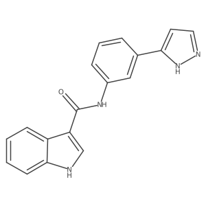 N-(3-(1H-pyrazol-3-yl)phenyl)-1H-indole-3-carboxamide结构式