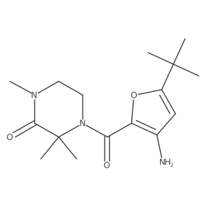 4-(3-Amino-5-tert-butylfuran-2-carbonyl)-1,3,3-trimethylpiperazin-2-one结构式