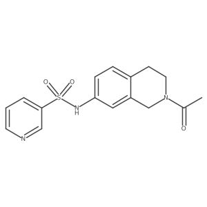 N-(2-acetyl-1,2,3,4-tetrahydroisoquinolin-7-yl)pyridine-3-sulfonamide结构式