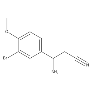 (3R)-3-Amino-3-(3-bromo-4-methoxyphenyl)propanenitrile结构式