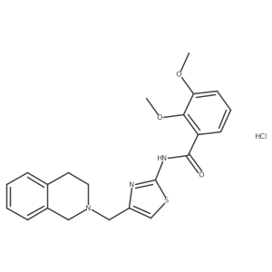 N-(4-((3,4-dihydroisoquinolin-2(1H)-yl)methyl)thiazol-2-yl)-2,3-dimethoxybenzamide hydrochloride结构式