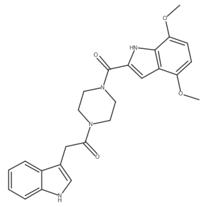 1-{4-[(4,7-dimethoxy-1H-indol-2-yl)carbonyl]piperazin-1-yl}-2-(1H-indol-3-yl)ethanone Structure