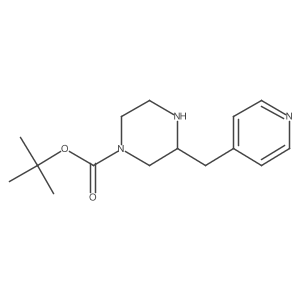 tert-Butyl (R)-3-(pyridin-4-ylmethyl)piperazine-1-carboxylate结构式