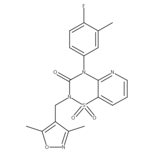 2-((3,5-dimethylisoxazol-4-yl)methyl)-4-(4-fluoro-3-methylphenyl)-2H-pyrido[2,3-e][1,2,4]thiadiazin-3(4H)-one 1,1-dioxide结构式