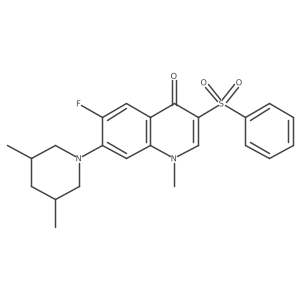 7-(3,5-dimethylpiperidin-1-yl)-6-fluoro-1-methyl-3-(phenylsulfonyl)quinolin-4(1H)-one结构式