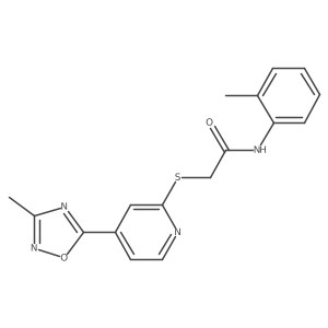 2-((4-(3-methyl-1,2,4-oxadiazol-5-yl)pyridin-2-yl)thio)-N-(o-tolyl)acetamide结构式