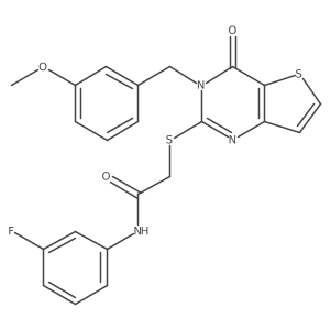 N-(3-fluorophenyl)-2-{[3-(3-methoxybenzyl)-4-oxo-3,4-dihydrothieno[3,2-d]pyrimidin-2-yl]sulfanyl}acetamide结构式