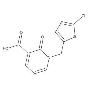 1-[(5-Chlorothiophen-2-yl)methyl]-2-oxo-1,2-dihydropyridine-3-carboxylic acid结构式