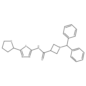 1-(diphenylmethyl)-N-[(2E)-5-(tetrahydrofuran-2-yl)-1,3,4-thiadiazol-2(3H)-ylidene]azetidine-3-carboxamide Structure