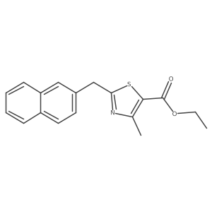 Ethyl 4-methyl-2-((naphthalen-2-yl)methyl)thiazole-5-carboxylate结构式