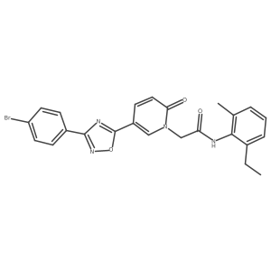 2-(5-(3-(4-bromophenyl)-1,2,4-oxadiazol-5-yl)-2-oxopyridin-1(2H)-yl)-N-(2-ethyl-6-methylphenyl)acetamide结构式