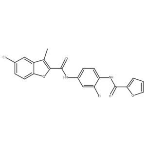2-Benzofurancarboxamide, 5-chloro-N-[3-chloro-4-[(2-furanylcarbonyl)amino]phenyl]-3-methyl- Structure