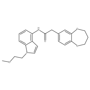 2-(3,4-dihydro-2H-1,5-benzodioxepin-7-yl)-N-[1-(2-methoxyethyl)-1H-indol-4-yl]acetamide结构式
