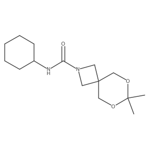 N-cyclohexyl-7,7-dimethyl-6,8-dioxa-2-azaspiro[3.5]nonane-2-carboxamide结构式