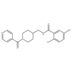 5-bromo-2-chloro-N-((1-isonicotinoylpiperidin-4-yl)methyl)benzamide Structure