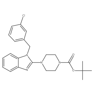 tert-Butyl 4-(1-(3-chlorobenzyl)-1H-benzo[d]imidazol-2-yl)piperazine-1-carboxylate结构式