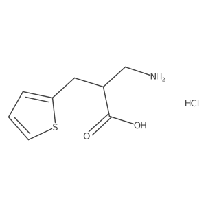 3-Amino-2-[(thiophen-2-yl)methyl]propanoic acid hydrochloride结构式