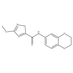 N-(2,3-dihydrobenzo[b][1,4]dioxin-6-yl)-3-methoxyisoxazole-5-carboxamide结构式