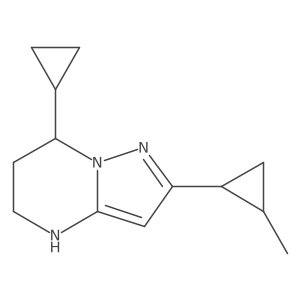 7-cyclopropyl-2-(2-methylcyclopropyl)-4H,5H,6H,7H-pyrazolo[1,5-a]pyrimidine结构式