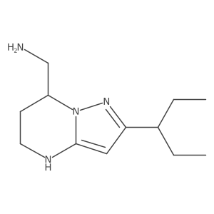 [2-(pentan-3-yl)-4H,5H,6H,7H-pyrazolo[1,5-a]pyrimidin-7-yl]methanamine Structure