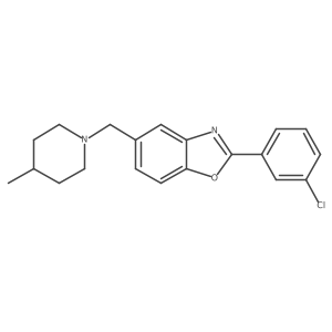 2-(3-Chlorophenyl)-5-((4-methylpiperidin-1-yl)methyl)benzo[d]oxazole结构式