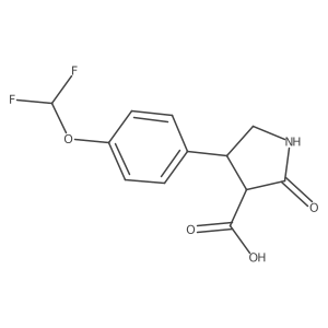 Rel-(3R,4S)-4-(4-(difluoromethoxy)phenyl)-2-oxopyrrolidine-3-carboxylic acid结构式