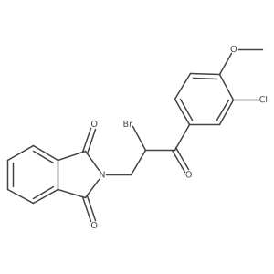 2-[2-bromo-3-(3-chloro-4-methoxyphenyl)-3-oxopropyl]-2,3-dihydro-1H-isoindole-1,3-dione结构式