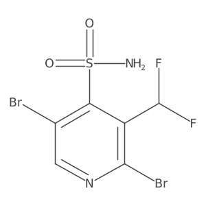 2,5-Dibromo-3-(difluoromethyl)pyridine-4-sulfonamide结构式