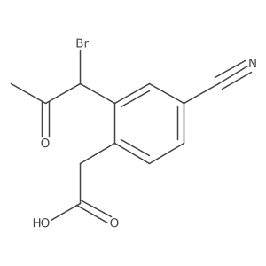 2-(1-Bromo-2-oxopropyl)-4-cyanophenylacetic acid Structure