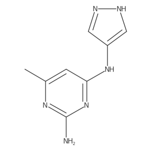 6-Methyl-4-N-(1H-pyrazol-4-yl)pyrimidine-2,4-diamine结构式