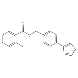 3-fluoro-N-((6-(furan-3-yl)pyridin-3-yl)methyl)isonicotinamide结构式