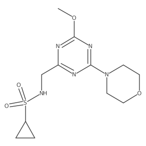 N-((4-methoxy-6-morpholino-1,3,5-triazin-2-yl)methyl)cyclopropanesulfonamide结构式