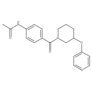 N-(4-(3-(pyridin-4-yloxy)piperidine-1-carbonyl)phenyl)acetamide Structure