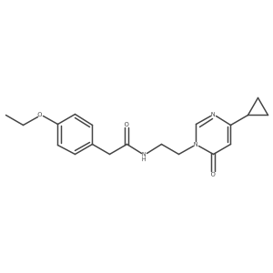 N-[2-(4-cyclopropyl-6-oxo-1,6-dihydropyrimidin-1-yl)ethyl]-2-(4-ethoxyphenyl)acetamide结构式